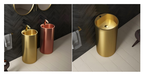 Round pedestal sink