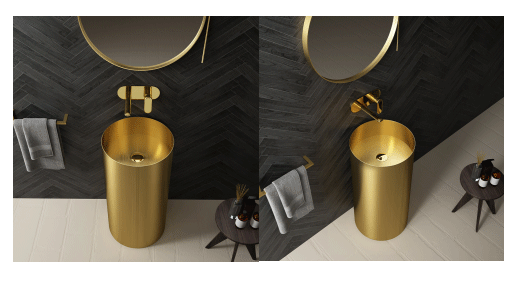 Modern design pedestal sink