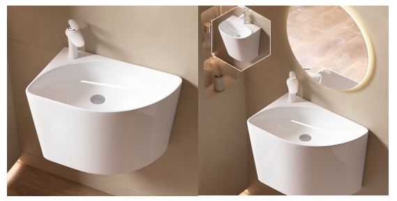 Wall mounted ceramic sink